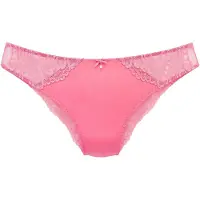 LASCANA Tanga "Flora", Damen, Gr. 48/50, pink, Spitze, Obermaterial: 89% Polyamid, 11% Elasthan, Unterhosen Tanga, hinten aus leicht transparenter Spitze