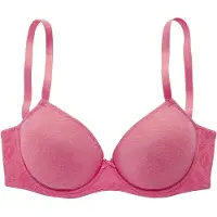 LASCANA Schalen-BH , Damen, Gr. 85, Cup D, blau (pink), Spitze, Obermaterial: 81% Polyamid, 19% Elasthan, BHs Schalen-BH, mit Spitze in Kussmund-Optik, sexy Dessous, auch für große Größen