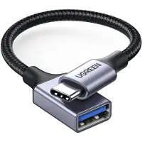 UGREEN OTG-Adapterkabel USB-C-Stecker auf USB-A-Buchse, 5 Gbit/s, 0,15 m - Schwarz