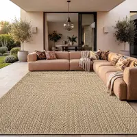 Paco Home Outdoor Teppich Wetterfest Balkon Wohnzimmer Boho Einfarbig Sisal Regenbogen 80x150 cm