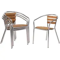 Bolero Bistrostühle mit Armlehne Eschenholz (4 Stück)