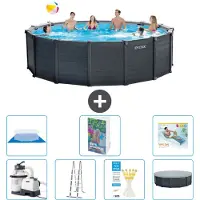 Intex Graphite Panel Pool Rund - 478x124 cm - 6-teilig S670