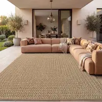 Paco Home Outdoor Teppich Wetterfest Balkon Wohnzimmer Boho Geometrisch Sisal Einfarbig 160x230 cm