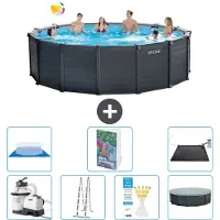 Intex Graphite Panel Pool Rund - 478x124 cm - 6-teilig S562