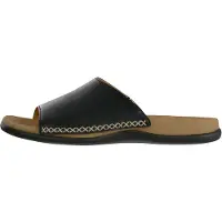 Gabor Pantolette , Damen, Gr. 41, Leder, schwarz, Kalbsleder, Basic, Schuhe Pantolette, Sommerschuh, Schlüpfschuh mit Kontrastnähten