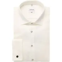 Seidensticker Smokinghemd , Herren, Gr. M (40), verlängerte Ärmellängen, ecru, 100% Baumwolle, unifarben, slim fit, Doppelmanschette, Hemden Smokinghemd, Gala Uni