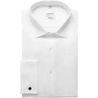 Seidensticker Smokinghemd , Herren, Gr. XL (43), verlängerte Ärmellängen, weiß, 100% Baumwolle, unifarben, regular fit, Doppelmanschette, Hemden Smokinghemd, Gala Uni