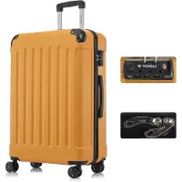 YONSLY Premium Reisekoffer TSA-Schloss,YKK-Reißverschluss Hartschalen-Koffer Trolley Kabinenkoffer Rollkoffer Suitcase Handgepäck (Orange, XL)