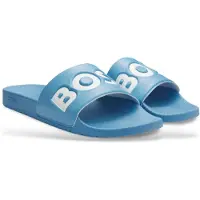BOSS für Herren. 50536835 Hausschuhe Aryeh blau (41), Flach, Keine, Strandbekleidung, Türkis