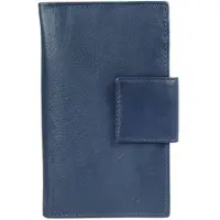 Akzent Damen Geldbörse blau Leder 16 x 10 x 2,5 cm Querformat Druckknopfverschluss