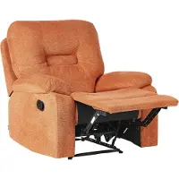 Beliani Sessel Orange Stoffbezug Manuell Verstellbar mit Liegefunktion Fußteil Armlehnen Modern Wohnzimmer Arbeitszimmer Fernsehsessel Relaxsessel