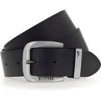 Mustang Ledergürtel "Franklin", Herren, Gr. 125, schwarz, Rindsleder, unifarben, Gürtel Ledergürtel, mit Überlänge, 3,5 cm breit, aus Rindsleder