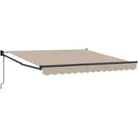 vidaXL Ausziehbare Markise Beige 350 x 250 cm Polyester und Metall