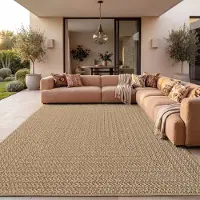 Paco Home Outdoor Teppich Wetterfest Balkon Wohnzimmer Boho Geometrisch Sisal Einfarbig 200x290 cm
