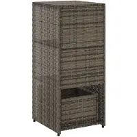 vidaXL Gartenschrank Grau 50x55x115 cm Poly Rattan
