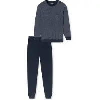Schiesser Schlafanzug "Comfort Essentials" 2 tlg. mit gestreiftem Oberteil