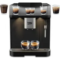 Beko CEG7304B, Espressomaschine, 2 l, Kaffeebohnen, Eingebautes Mahlwerk, 1350 W, Schwarz, Silber