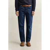Gant 5-Pocket-Jeans , Herren, Gr. 34, Länge 34, blau (mid blau worn in), Denim/Jeans, Obermaterial: 97% Baumwolle, 2% Polyester, 1% Elasthan, regular fit lang, Jeans 5-Pocket-Jeans