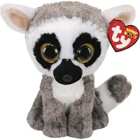 TY Beanie Boos Linus, Spielzeug-Lemur, Schwarz, Braun, Weiß, Plüsch, 3 Jahr(e), Vereinigte Staaten, 85 mm