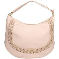 Braccialini Damen-Schultertasche Echtes Leder Braun Geflochtener Griff Goldkette Brown UNICA 37x32x9.5 cm B16921-MARRONE