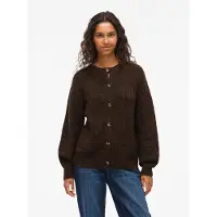 Vila Strickjacke "VILAMPE O-NECK L/S KNIT CARDIGAN-NOOS" Materialmix, regular fit