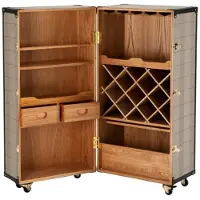 Casa Padrino Luxus Bar Schrank im Vintage Koffer Design - Kommode im Art Deco Barock Stil - 88 x 88 x H. 122 cm