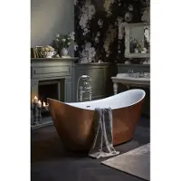 Casa Padrino Art Deco Badewanne freistehend Kupfereffekt Modell He-Hyl 1730 mm - Freistehende Retro Antik Jugendstil Badewanne