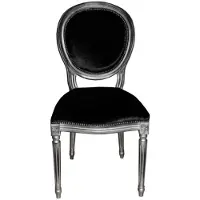 Casa Padrino Barock Esszimmer Stuhl Schwarz - Designer Stuhl in Luxus Qualität - 99 x 50 x 50 cm