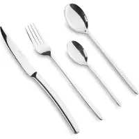 Ambition Besteckset 24tlg. 6 Personen Edelstahl Besteck Tafelbesteck Essbesteck