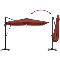vidaXL Roma Parasol Rot 286 x 284 x 270 cm Aluminium und Polyester