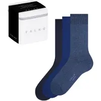 Falke Happy Box 3-Pack Herren Socken, 43-46, Mehrfarbig, Uni, Baumwolle