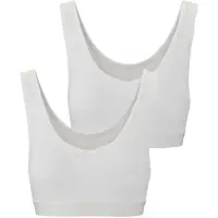 Falke 2-Pack Damen Bustier Daily Comfort, L, Weiß, Uni, Baumwolle
