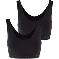 Falke 2-Pack Damen Bustier Daily Comfort, L, Schwarz, Uni, Baumwolle