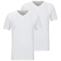 Falke 2-Pack Herren T-Shirt Daily Comfort, 3XL, Weiß, Uni, Baumwolle