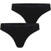 Falke 2-Pack Damen Tanga Daily Comfort, M, Schwarz, Uni, Baumwolle