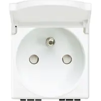 Legrand BTicino N4145 LivingLight Steckdose franz. mit Klappdeckel SK Weiß