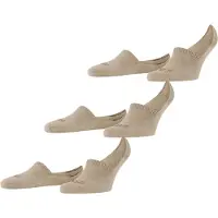 Falke Step High Cut 3-Pack Herren Füßlinge, 47-50, Beige, Uni, Baumwolle