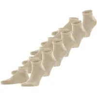 Falke Happy 6-Pack Herren Sneakersocken, 47-50, Beige, Uni, Baumwolle