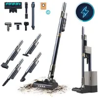 Cecotec Leichter kabelloser Stabstaubsauger mit automatischer Entleerungsstation Scoba 3000 Station. Bürstenloser Digitalmotor 210W