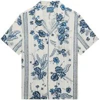 Superdry für Damen. W4010586A Bedrucktes Strandhemd off-white (S), Weiß, Lässig, Baumwolle, Kurzarm