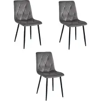 Leobert OSKAR Stuhl, ergonomisch, Samt Dunkelgrau, Metall Schwarz, H86,5xB45xT54 cm