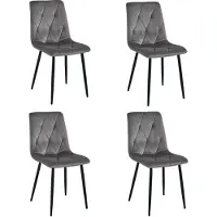 Leobert Stuhl LIBRA aus Samt und Metall, dunkelgrau/schwarz, 45x86,5x54 cm, Sitzhöhe 48,5 cm