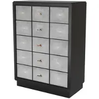 Casa Padrino Luxus Mahagoni Kommode - Schwarz / Grau / Antik Messing - 96,5 x 47,5 x H. 130 cm