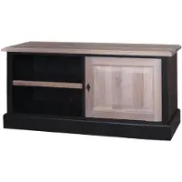 Casa Padrino Landhausstil TV Sideboard, Fernsehschrank aus massivem Kiefernholz, schwarz / naturfarben, 120 x 40 x 50 cm