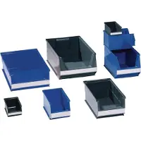 Lockweiler Sichtlagerkasten grau für ca. 10l Länge 350 / 300 x Breite 210 x Höhe 200mm aus Polyethylen stapelbar - 19100314