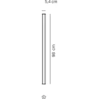 Zafferano Pencil - batteriebetriebenes Lichtmodul, mittel, tragbar und wiederaufladbar, IP65, Touch-Dimmer, Höhe 98cm, Corten