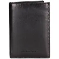 Momo Design Herrengeldbörse Echtes Leder Schwarz Slim Kompakt 10x7,6 cm Black B UNICA MO-40PR-BLACK