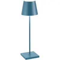 Zafferano Poldina Pro LED-Tischleuchte Avio Blue, wiederaufladbar & dimmbar, bis 12 h Akku, IP65 für Außenbereich