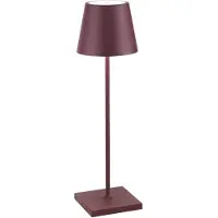 Zafferano Poldina Pro LED-Tischleuchte Bordeaux, wiederaufladbar & dimmbar, Akkulaufzeit bis 12 h, IP65 Außen