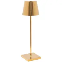 Zafferano Poldina Pro Glossy Gold LED-Tischlampe, wiederaufladbar und dimmbar, mit einer Akkulaufzeit von bis zu 12 Stunden.